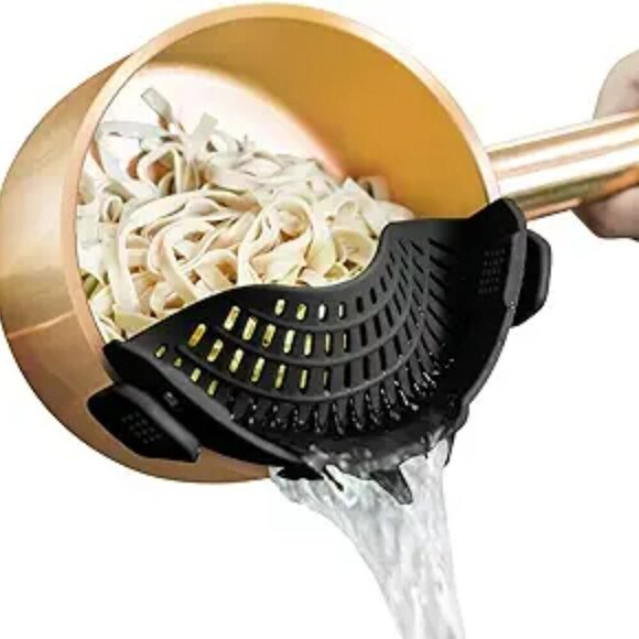 Silicone Clip On Strainer for Pots Pans Pasta Vegetables Fruit Kitchen Tool - Picture 1 of 1